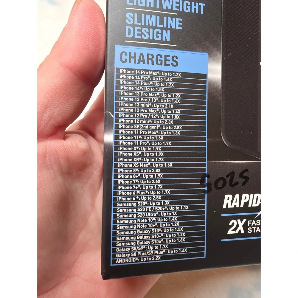 PowerXcel 10000mAh‎ Rapid Charge Power Bank Dual USB Portable Slim Black 15mm